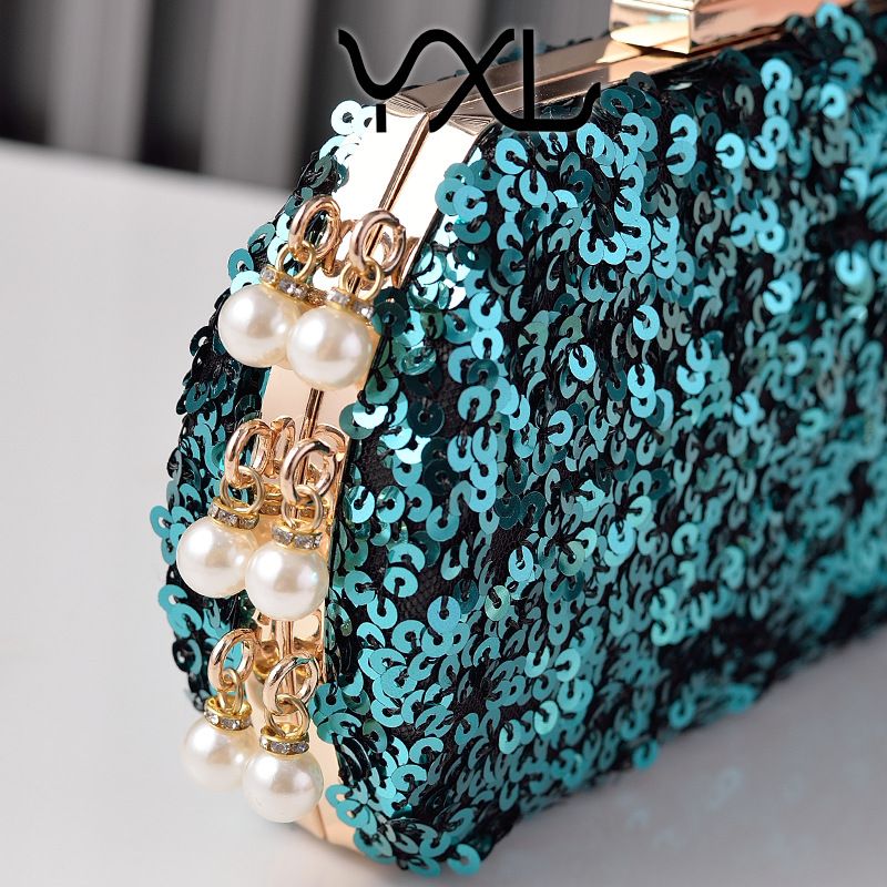 Pochette de soirée rétro brillante à paillettes transfrontalières, sac de mode européen et américain_voghion.com