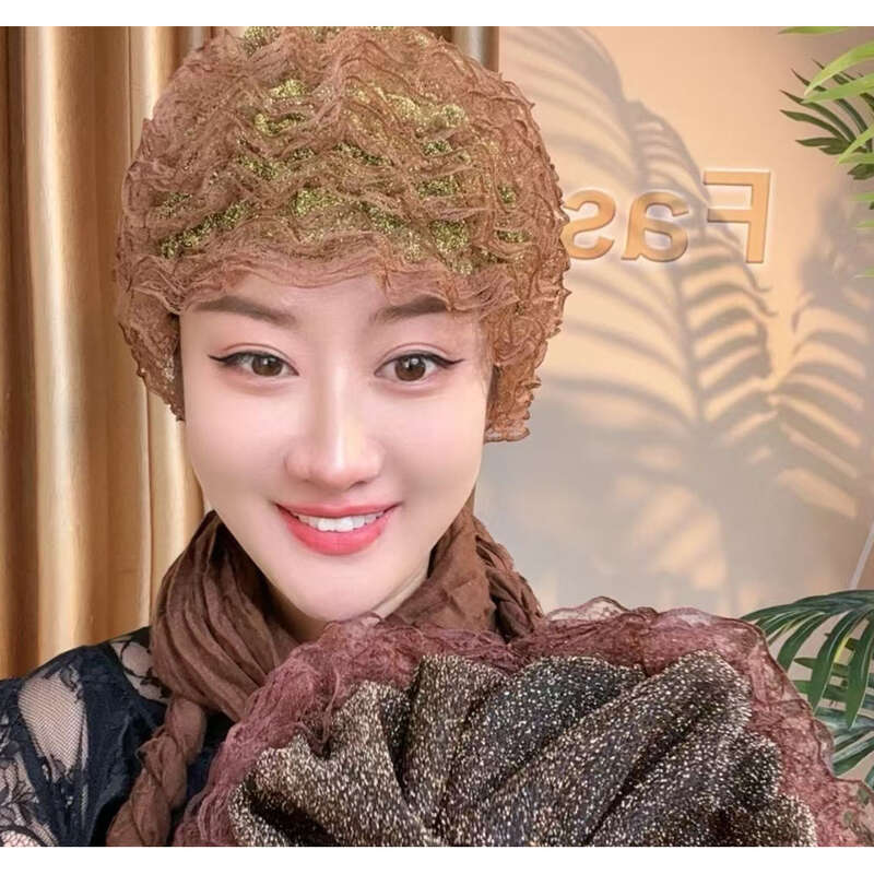 New Mesh Set Of White Hair, Lace, Fashionable Women's Breathable Mom's Fedora, Hat_voghion.com