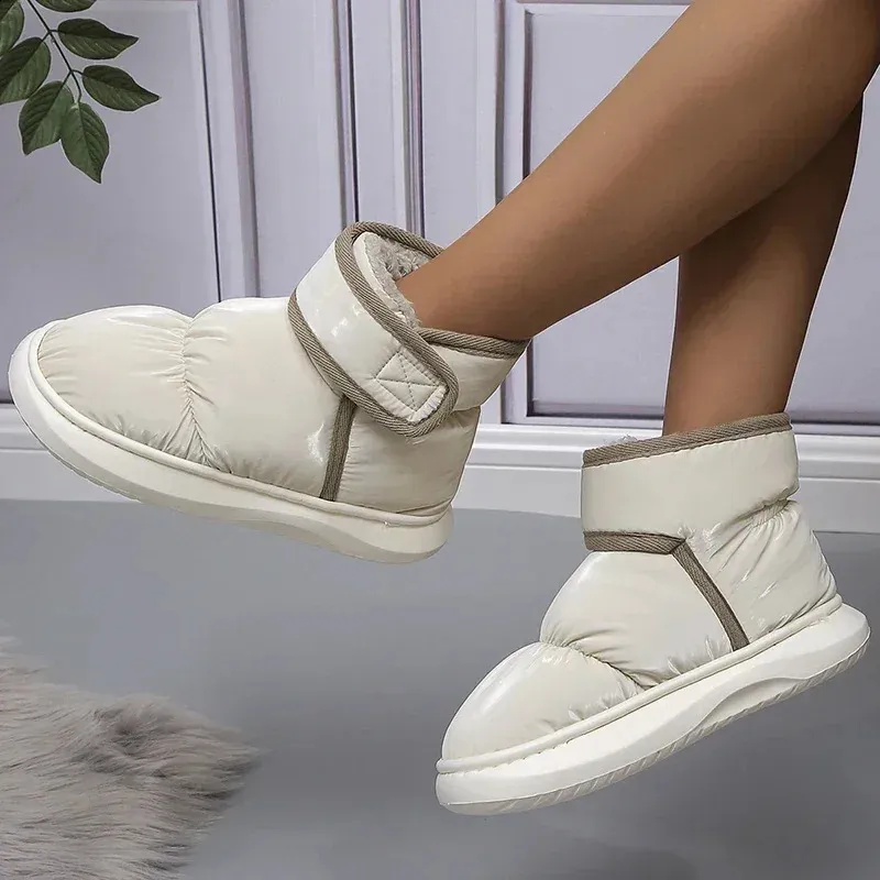 Bottines d'hiver chaudes, épaisses, en peluche, imperméables, antidérapantes, en coton, rembourrées, pour femme_voghion.com