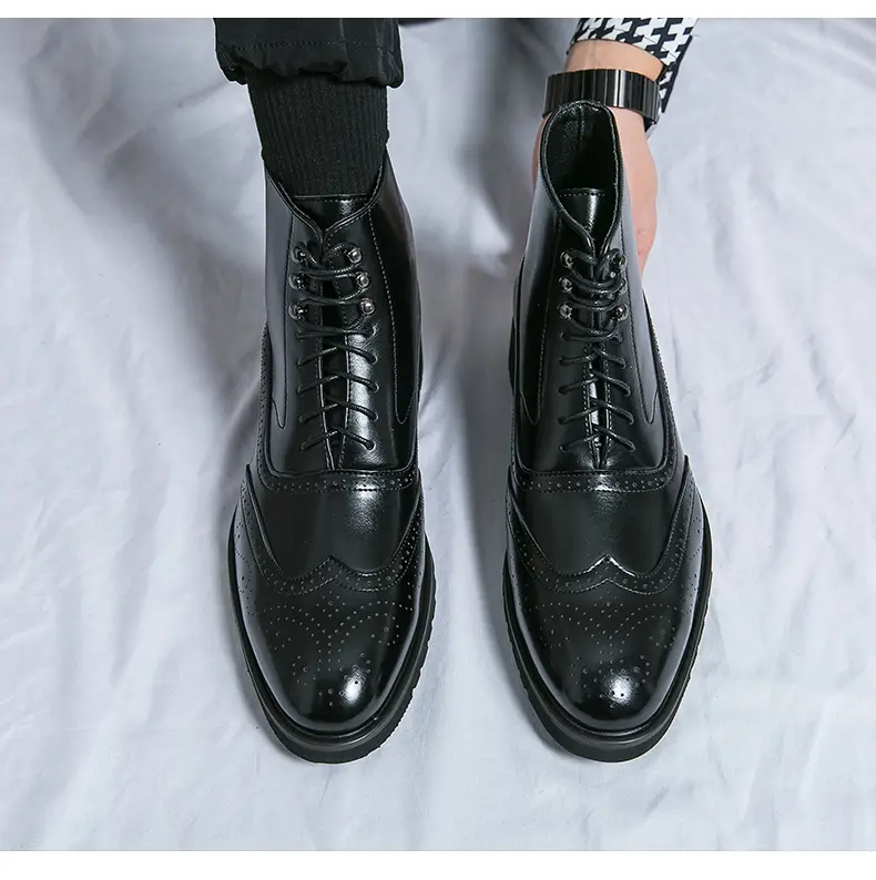 Chaussures de sport antidérapantes pour hommes, chaussures décontractées à plateforme rehaussante, chaussures tendance pour papa_voghion.com