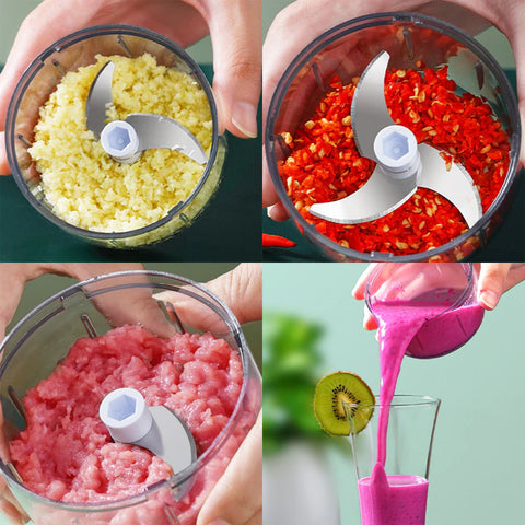 USB Trådløs Elektrisk Køkkenblender Mixer Hvidløgsmoser Kødkværn Mini Grøntsag Chili Kødkværn Køkkenværktøj Processor_voghion.com