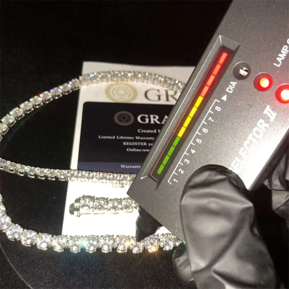 Collana con diamanti Moissanite VVS in argento Sterling 925 da 2 mm, 3 mm, 4 mm, 5 mm e 6,5 mm, catena da tennis con moissanite, Hip Hop, prezzo più basso_voghion.com