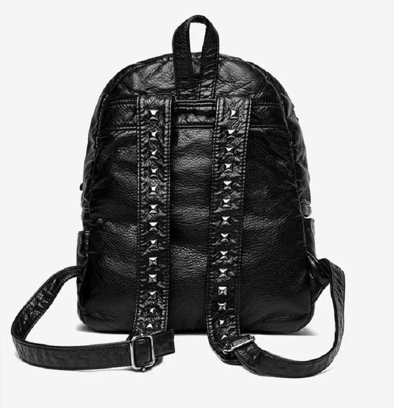 Large Leather Backpack For Women Designer Vintage Shoulder Bag_voghion.com