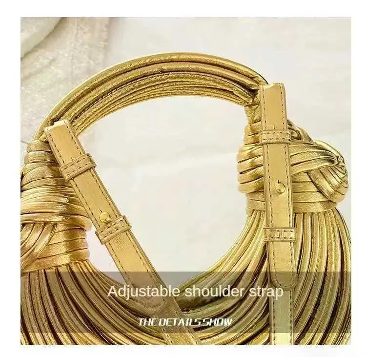 Naiste käekotid 2024. aastal, uued kuldses disainibrändi käsitsi kootud nuudlikotid, köiega sõlmitud, tõmmatud hulkur-sier õhtukotid_voghion.com
