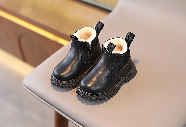 Botas de nieve Happysteps de piel sintética para bebé, muy cálidas, para otoño e invierno, para niño y niña, talla 38-44_voghion.com