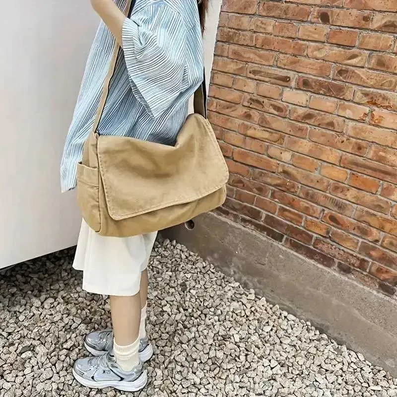 Casual messenger torba z płótna dla mężczyzn i kobiet na ramię_voghion.com