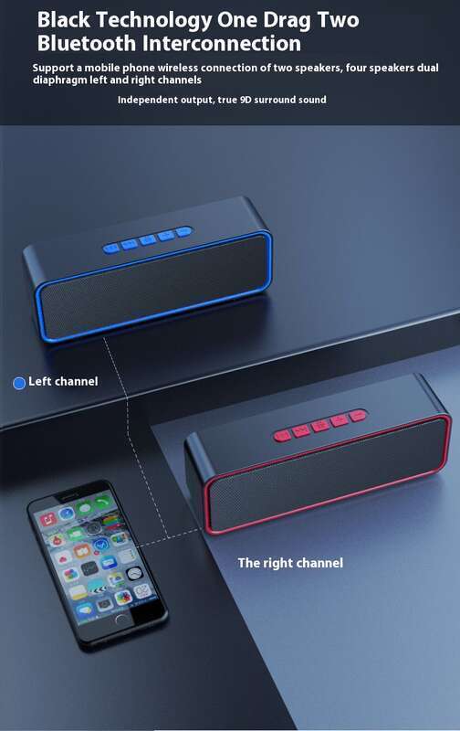 【37000 heraankopen】 Mobiele draadloze subwoofer, Bluetooth, stemomroeper met hoog volume, kleine computer_voghion.com