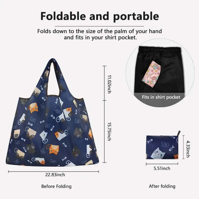 Multiple Styles Size Folding Shopping Bag Environmental Protection Large Capacity Lightweight And Portable Storage Bags_voghion.com