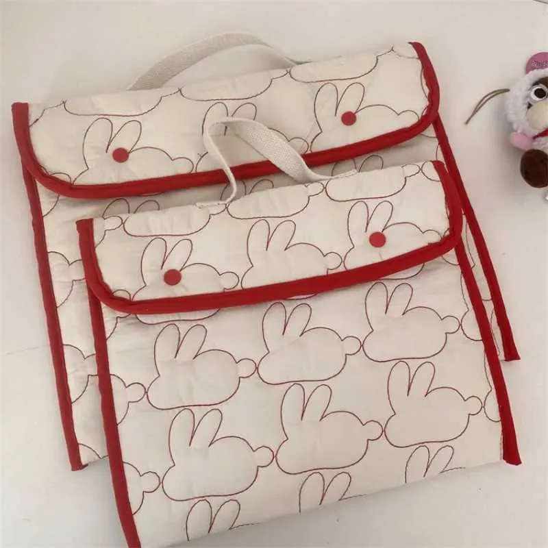 Bumbac drăguț desen animat iepure laptop husă tabletă transport pentru carte computer protector notebook husă femei servietă C24111_voghion.com