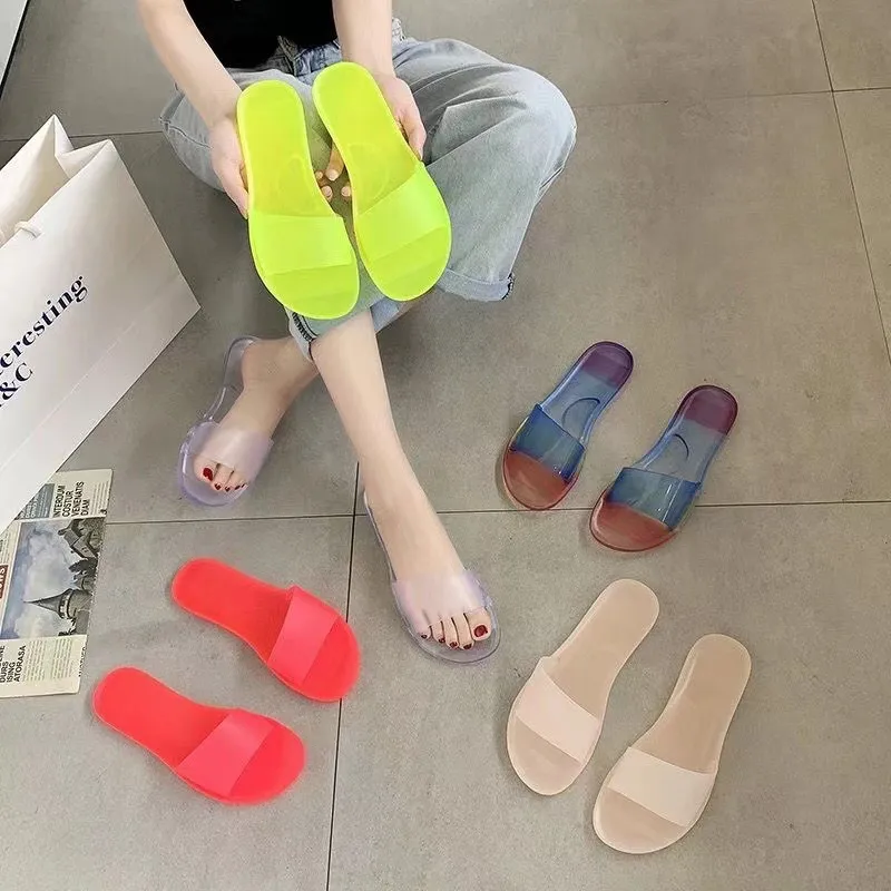 Chinelos femininos de cristal, tamanho grande, novos, da moda, gelatinosos, casuais, para casa, casal, antiderrapantes e anti-odor, Lhshoe_voghion.com