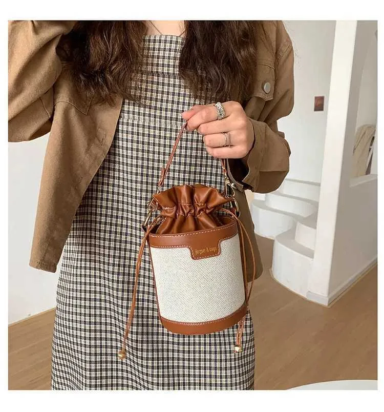Damen Umhängetasche Cyder PU Leder Bucket Crossbody Bag Lässige Drstring Handtaschen Geldbörse für Reisen Shoppin241104_voghion.com