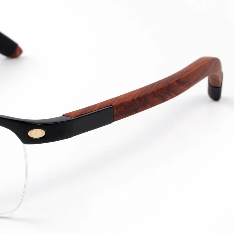 Lunettes de lecture homme design monture acier et branches bois_voghion.com