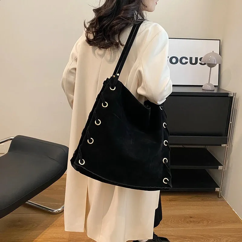 Ladies Handbags Brown Bags Tote Suede Leather Shoulder Women Top Handle Bag Female Sac A Main 240924_voghion.com