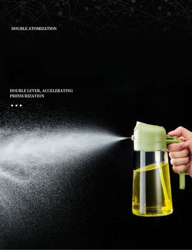 Oil Can Kitchen Household Glass Pouring Dual-use Air Fryer Spray Bottle Automatic Opening And Closing Oil Pot_voghion.com