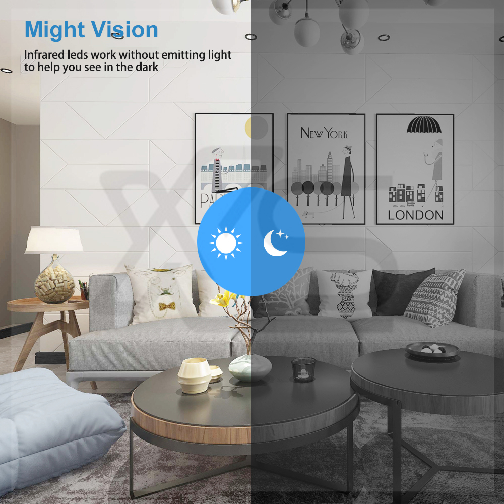 Mini kamera 1080P HD WiFi Domači monitor Notranja varnost Varnostni nadzor Nočni vid_voghion.com