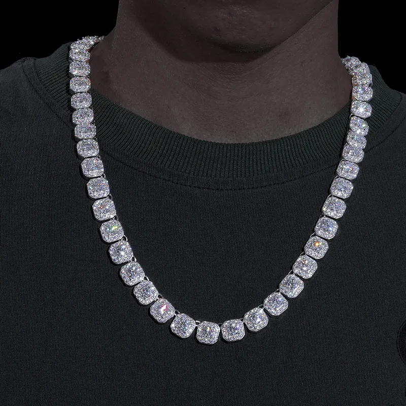Moissanite Diamond Tennis Chain Necklace For Men And Women_voghion.com
