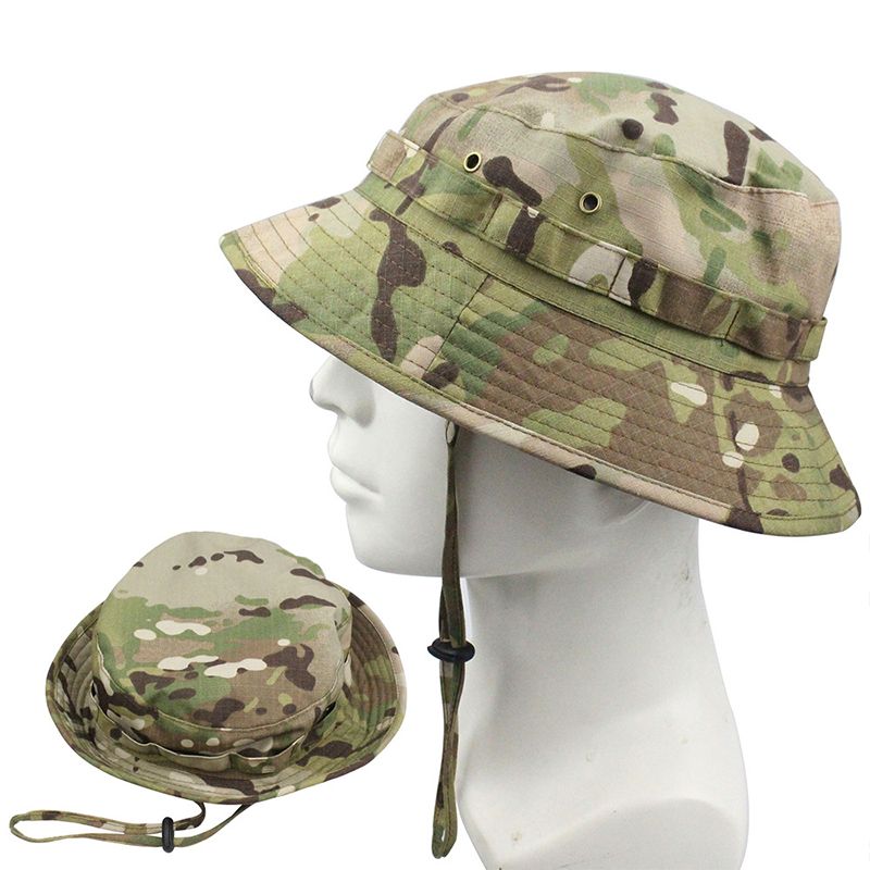 Ho Sale Panama Bucke Tacical Sunscreen Camouflage Oudoor Travel Climbing Fishing Caps Training Beach Men's Hiking_voghion.com