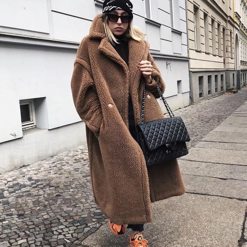 Women's Clothing Winte Grain Fleece Teddy Bear Coat Women Lambswool Fur Profile Long Fur Coat Women