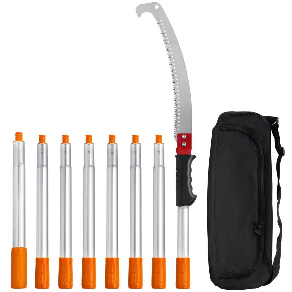 Manual Pole Saw,4.6-9.8 Ft Extendable Tree Pruner, Sharp Steel Blade For High Branches Trimming, Manual Branch Trimmer With Lightweight Aluminum Al_voghion.com