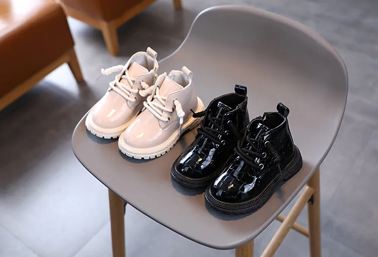 Toddler Girls Crocodile Pattern For Autumn Winter Fashion Children Shoes Littlesprouts Kids Boy Boots Black Beige Size_voghion.com