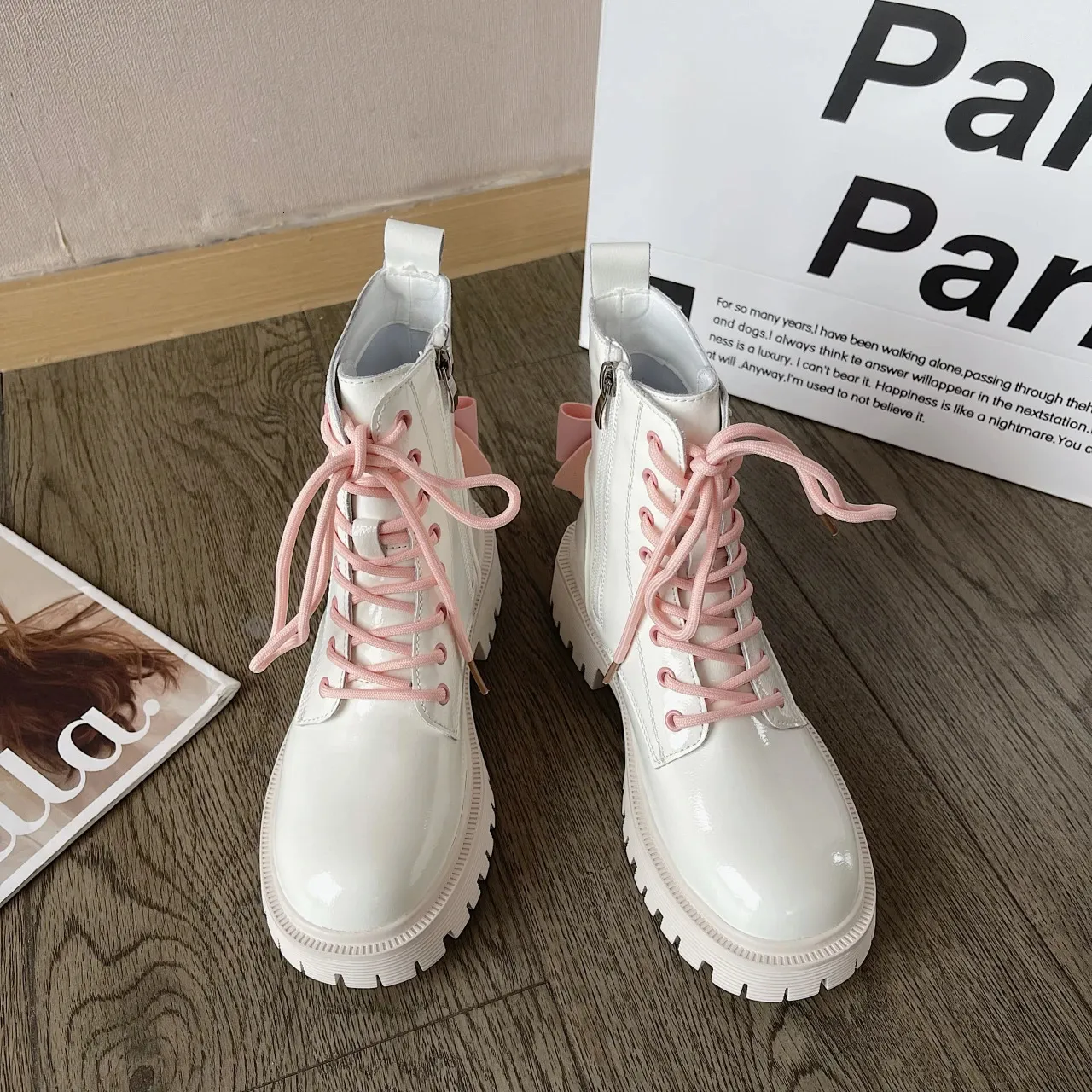 Platforms Boots Womens Cheap Female Boot Winter Booty Woman Trend Military Tacticals Western Platform New Shoes 240620_voghion.com