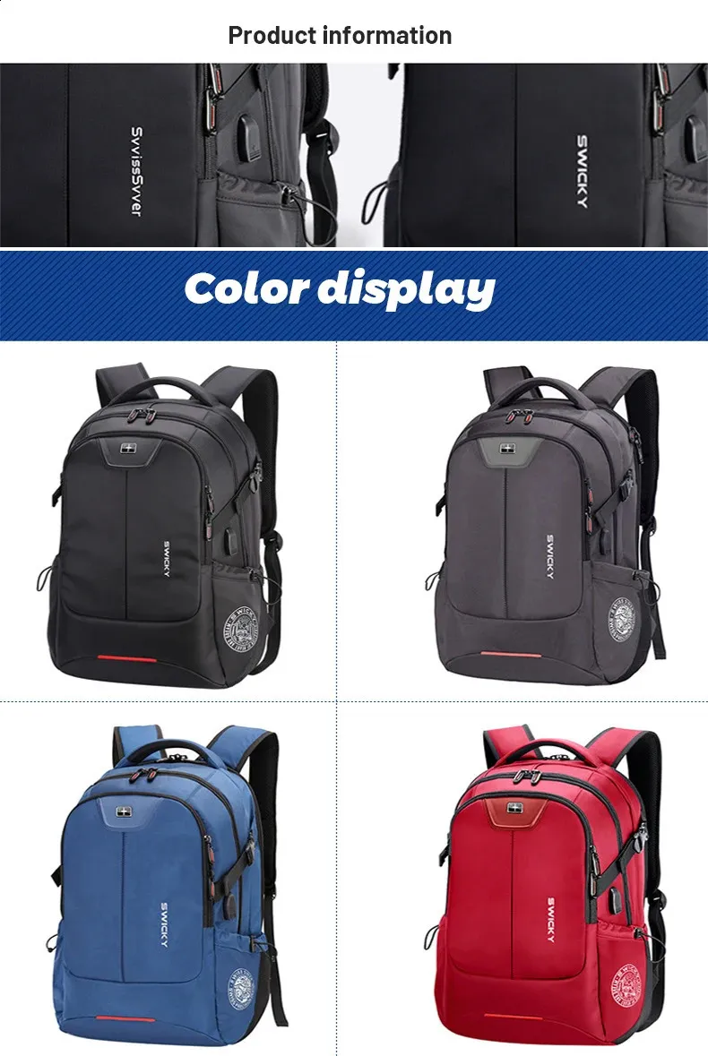 17Laptop For Men USB Port Travel Backpack School Bag Waterproonti Theft Backpacks Women Bag Pack Mochila 240726_voghion.com