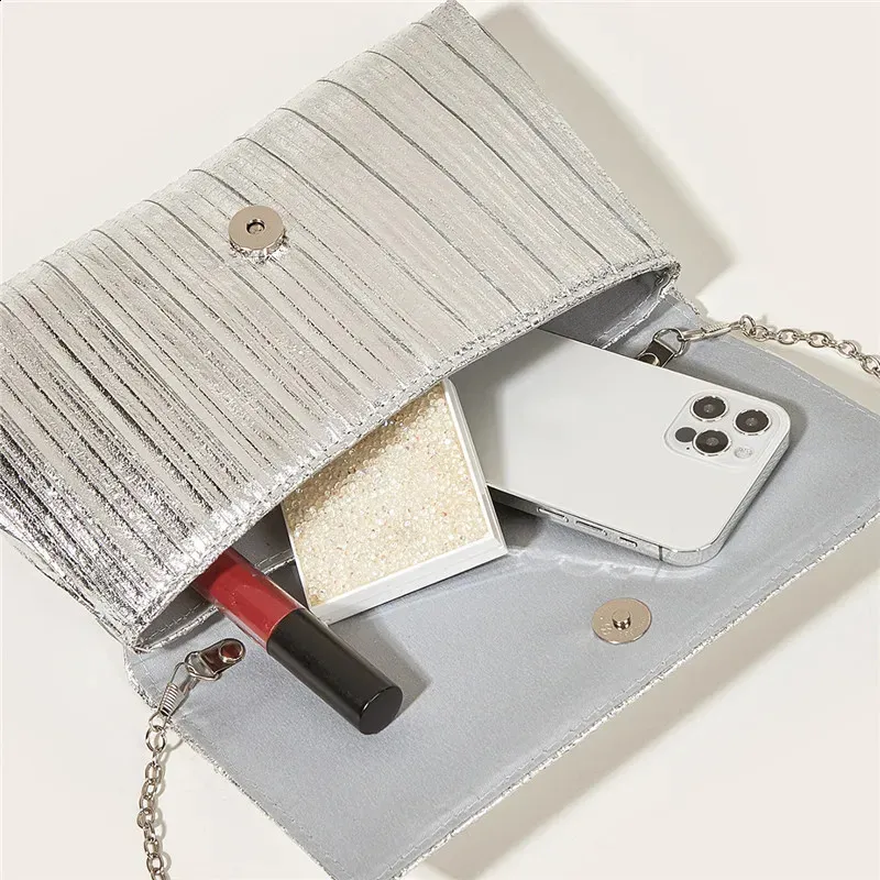 Gold Sequins Evening Clutch for Women 2024 Fashion Party Purse Ladies Chain Shoulder Crossbody Wedding Bags 240830_voghion.com