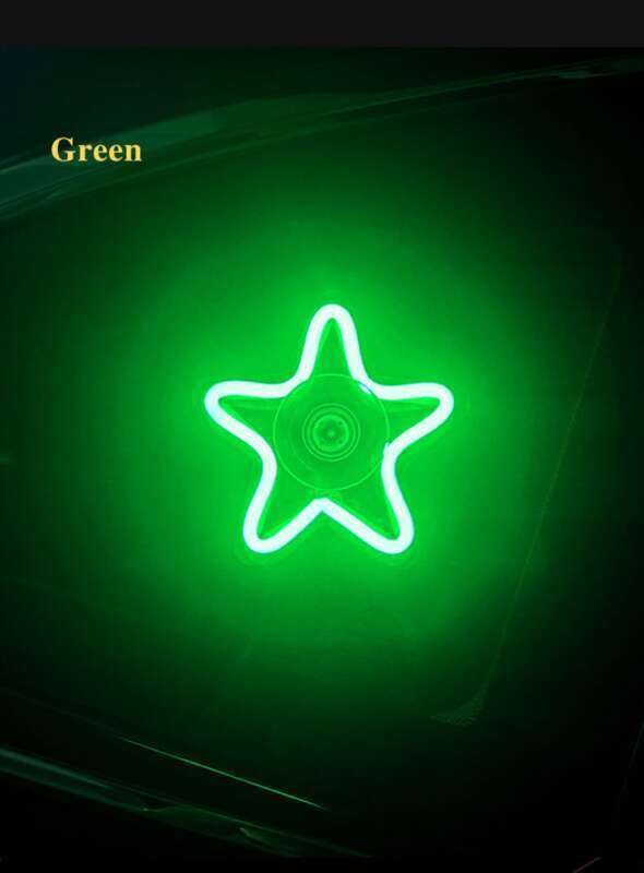 Car Windows, Neon Pentagram Interior Modification, Luminous LED Ambient Lights, DIY Cigarette Lighter Tray_voghion.com