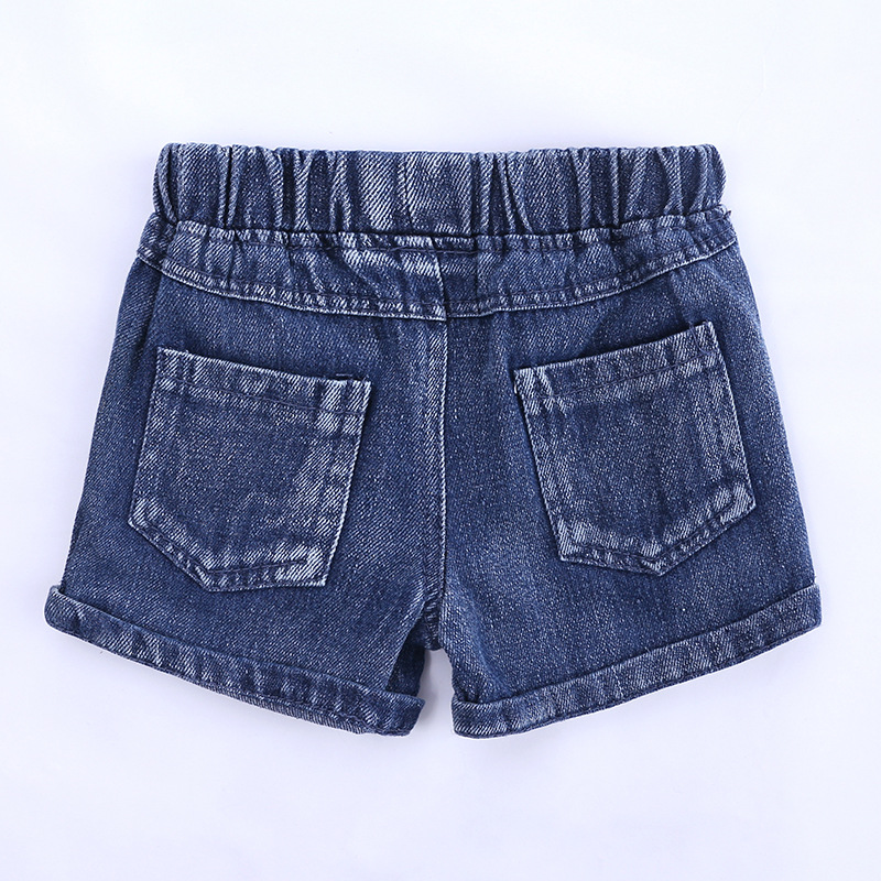 Reggicalze senza maniche alla moda per ragazze e bambini + set di due pezzi di pantaloncini di jeans INS fornitura per il commercio estero_voghion.com
