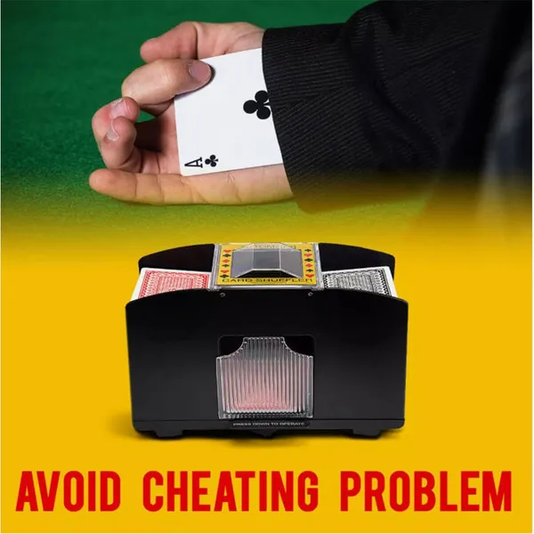 Mescolatore automatico di carte da poker per 4 mazzi, macchina mescolatrice elettrica in stile casinò_voghion.com