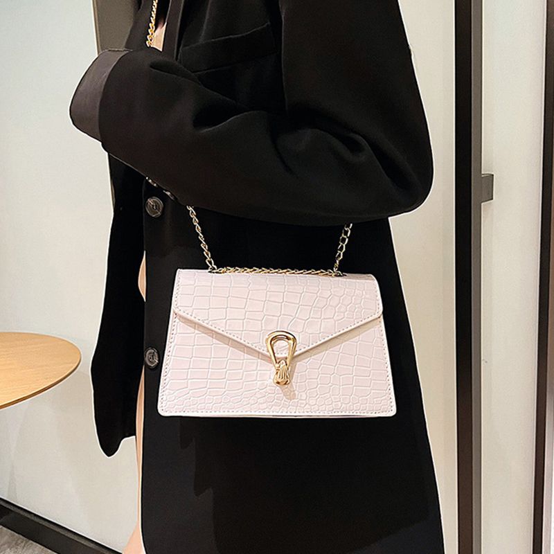 Krokodil Muster Schulter Taschen Für Frauen Mode Ketten Squre Tasche Geldbörse Weiblichen Pu Leder Crossbody Handtasche_voghion.com