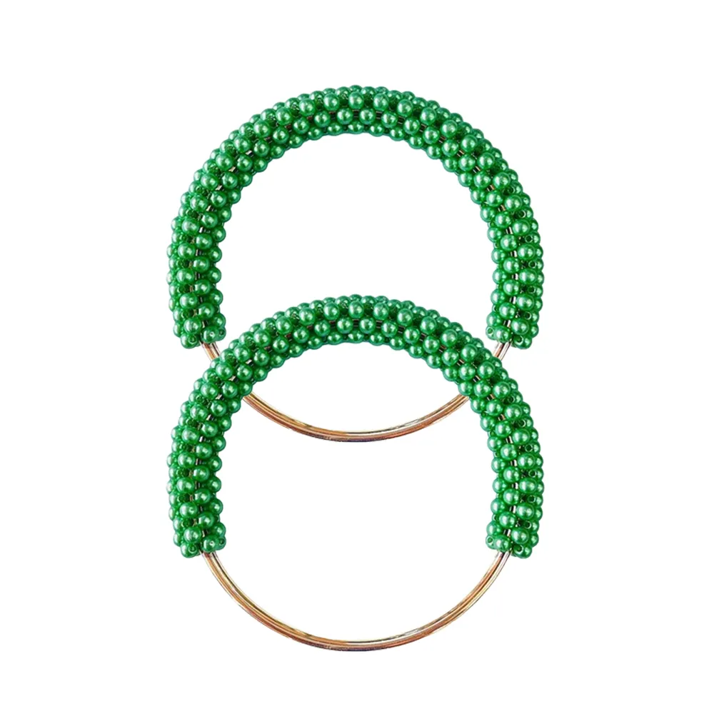2pcs High-grade Purse Pearl Replacement Round Handle Clutch Handbag Handles DIY Handmade Crochet Bag Accessories_voghion.com