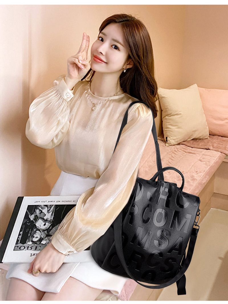 Neuer trendiger Mode-Alphabet-Mehrzweck-Rucksack in koreanischer Version aus weichem Leder für den Freizeitgebrauch_voghion.com