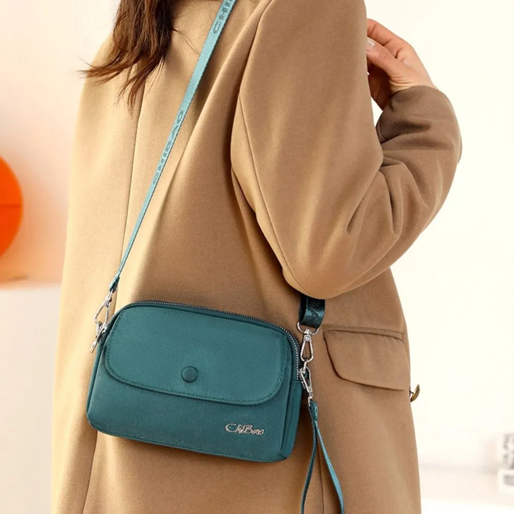 Borsa a tracolla impermeabile in tela spessa da donna, tinta unita, con tracolla, per la moda di mezza età_voghion.com