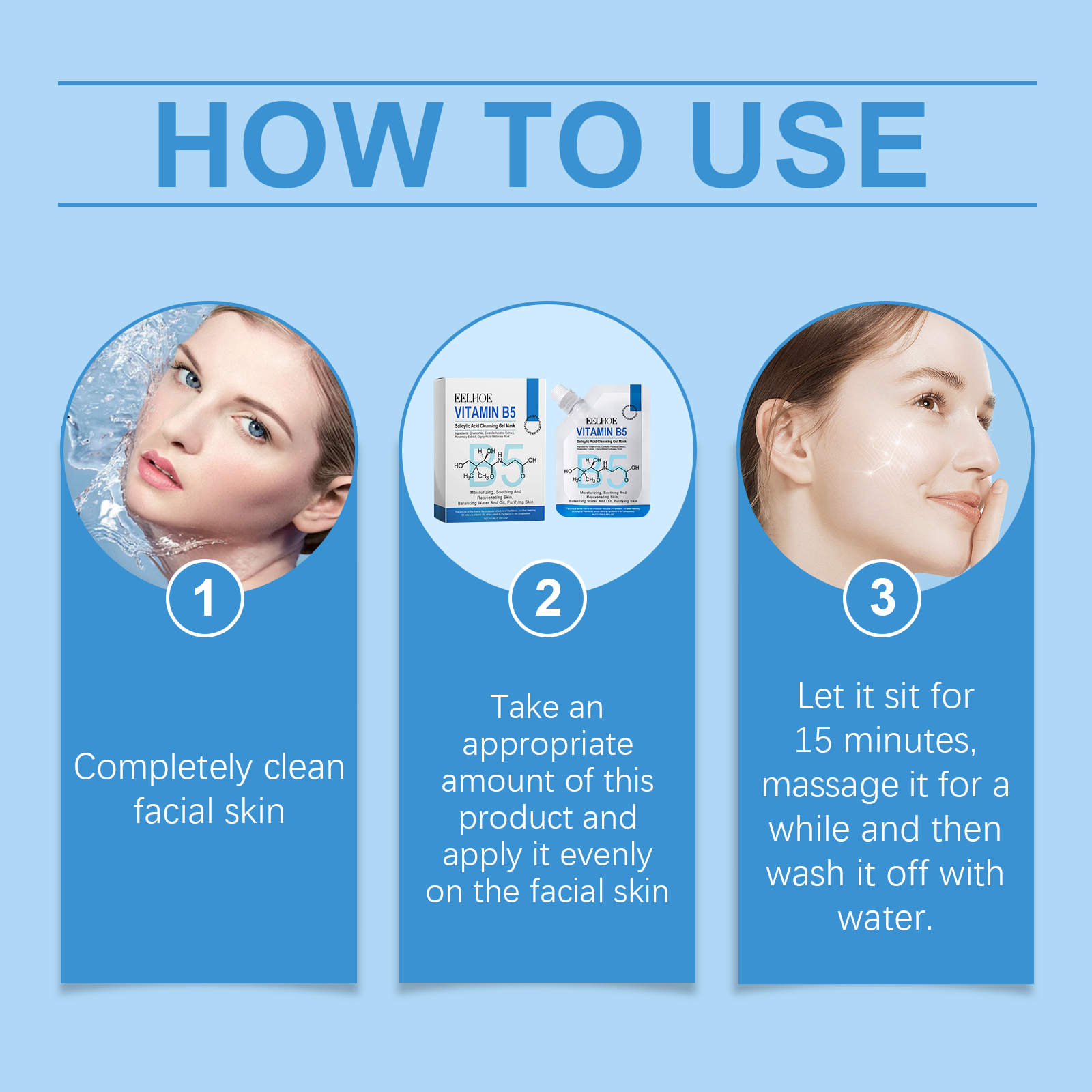 EELHOE Vitamin B5 Salicylic Acid Gel Mask Gently Cleans Pores And Blackheads To Nourish And Moisturize Skin_voghion.com