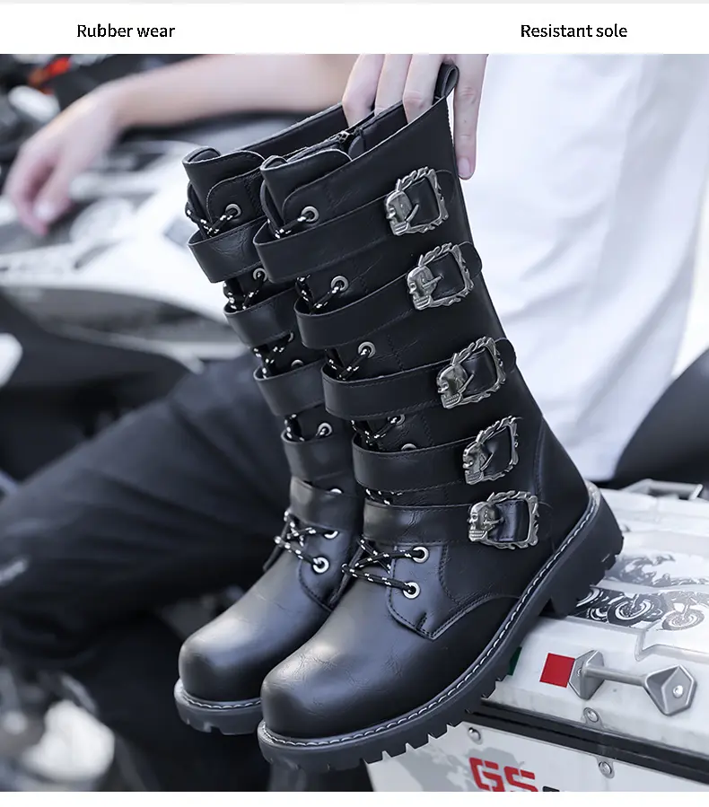 Botas de combate hombre estilo motociclista botas martin moda_voghion.com
