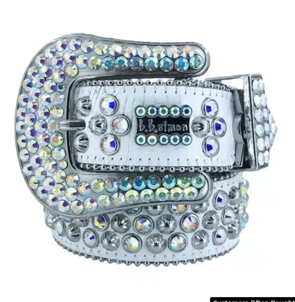 Ceinture de créateur 2022 Bb Simon Ceintures pour hommes et femmes Ceinture diamant brillante sur noir bleu blanc multicolore_voghion.com
