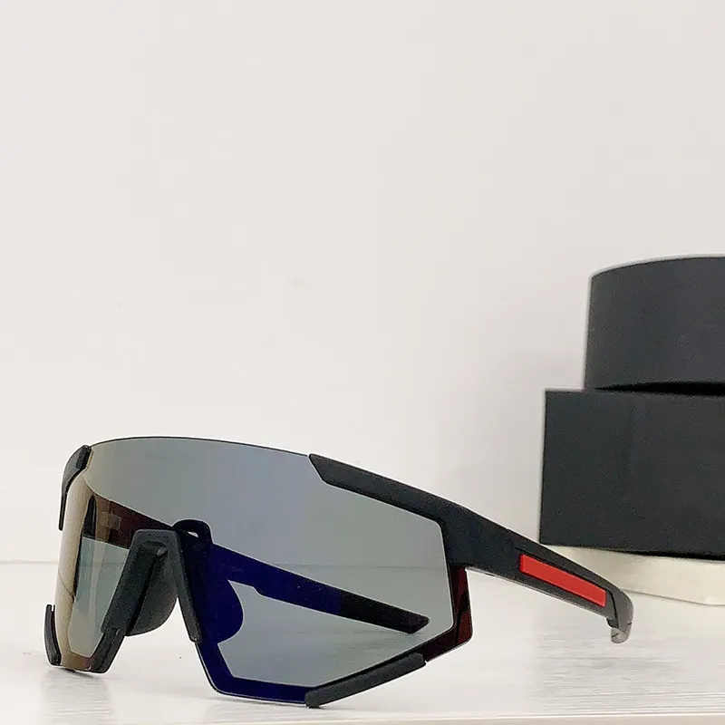 Lunettes de soleil de sport pour hommes SPS 04W Femmes Linea Rossa Impavid Lunettes Wrap Nylon Noir Cadre Ardoise Lentilles 100%_voghion.com