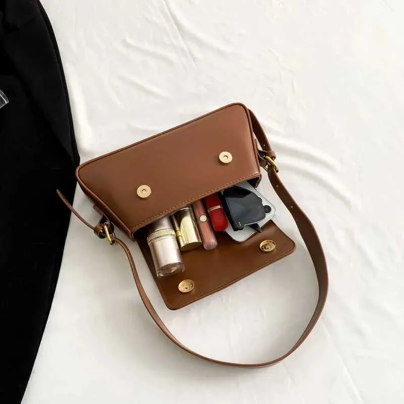 LEFTSIDE Retro Solid Color Shoulder Bags for Women 2023 Winter PU Leather Lady Underarm Bag Vintage Handbags and_voghion.com