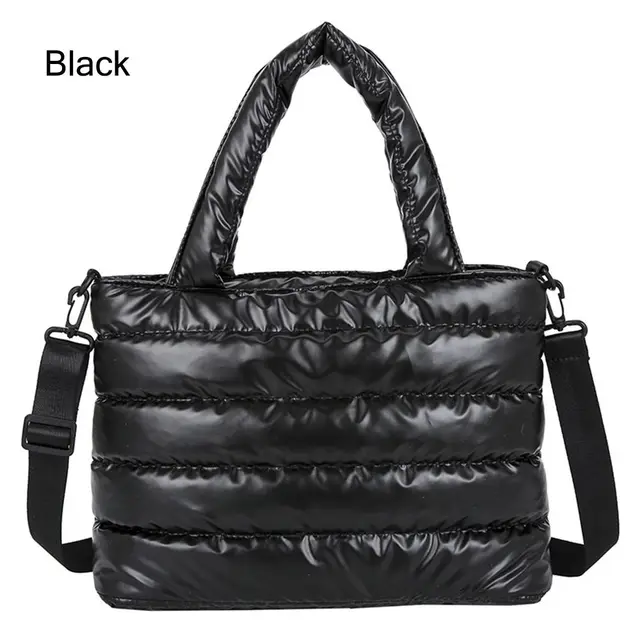 Borsa a tracolla imbottita per donna, trapuntata, leggera, in cotone imbottito, con imbottitura in piuma, borsa a tracolla_voghion.com