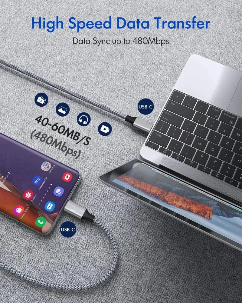 Câble de charge Super vers Type-C extra long de 3, 5, 8, 10 m, cordon de chargeur extensible pour téléphone portable Xiaomi Samsung Type-C_voghion.com