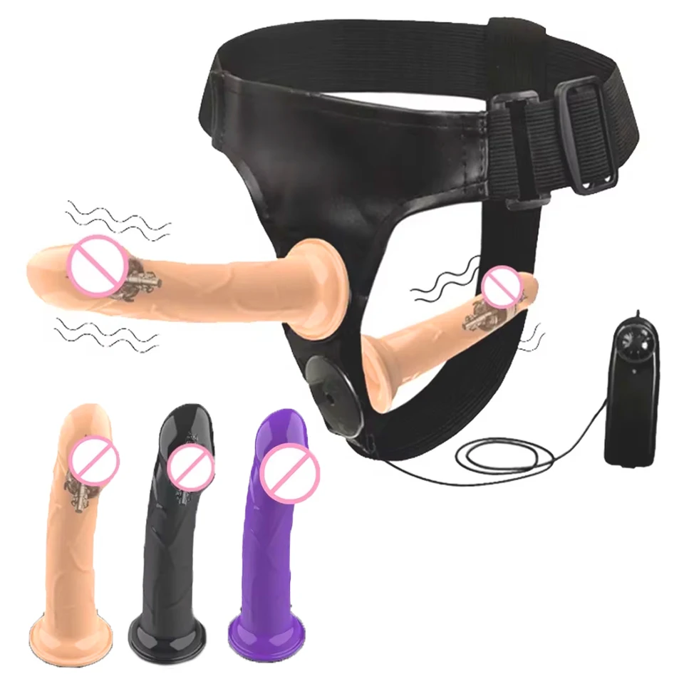Realistischer Doppelvibrator Mit Harness Für Paare_voghion.com