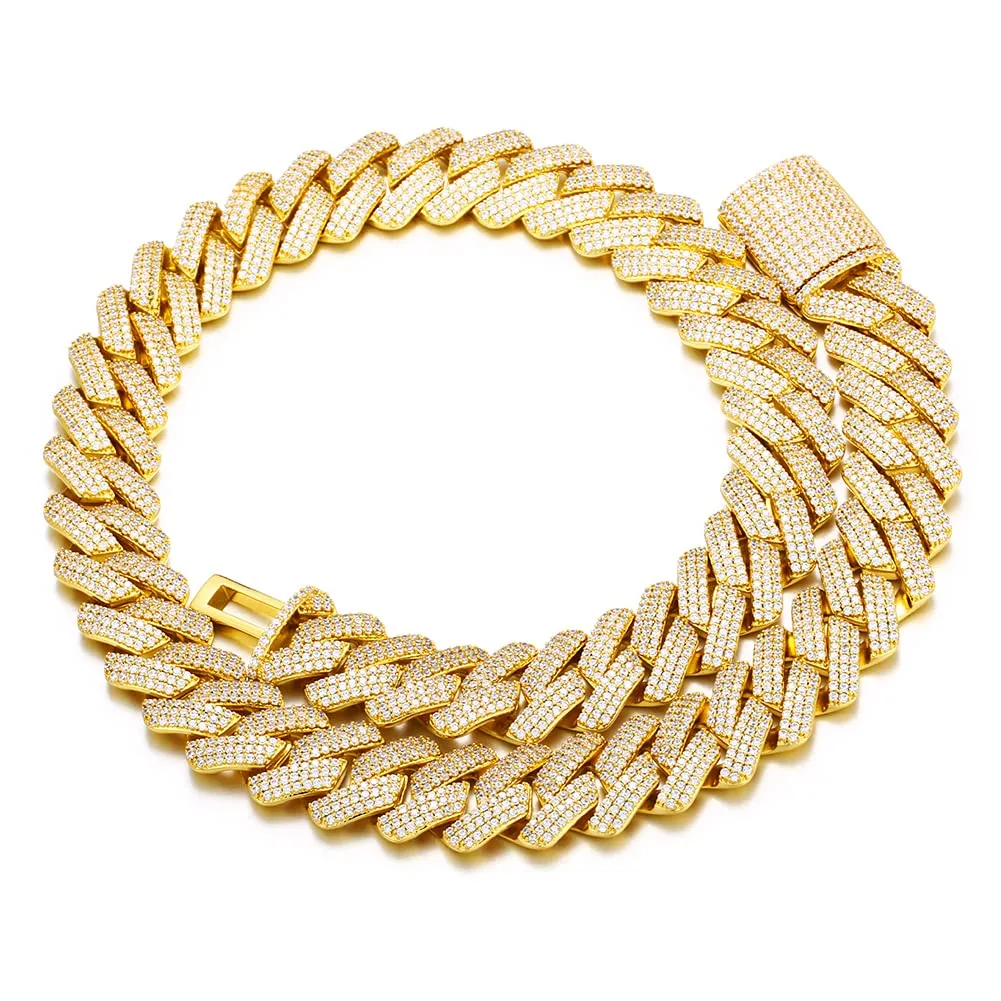 collana a catena a maglie cubane di moda firmata per uomo 3 file di diamanti moissanite bling 20MM catene girocollo larghe ghiacciate_voghion.com