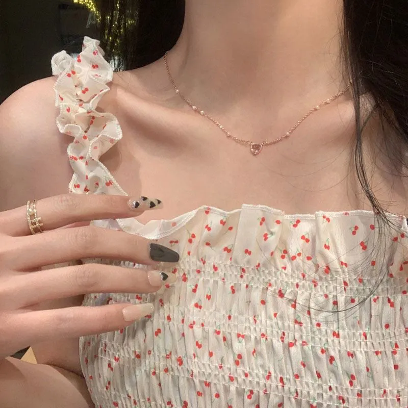 Ketten Y2k Mode Perle Liebe Halskette Frauen Anhänger Persönlichkeit Schmuck Bankett Party Paar Geschenk Hochzeit Gedenken_voghion.com