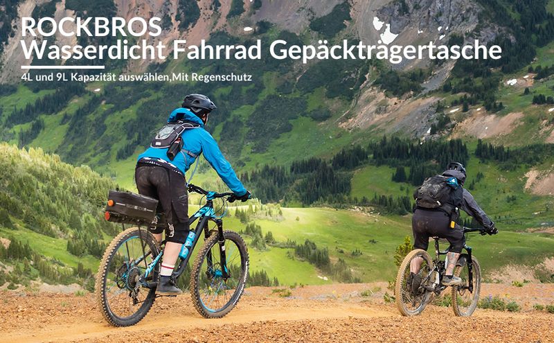 ROCKBROS Pannier Rack dviračio krepšys, atsparus vandeniui 4-9L_voghion.com