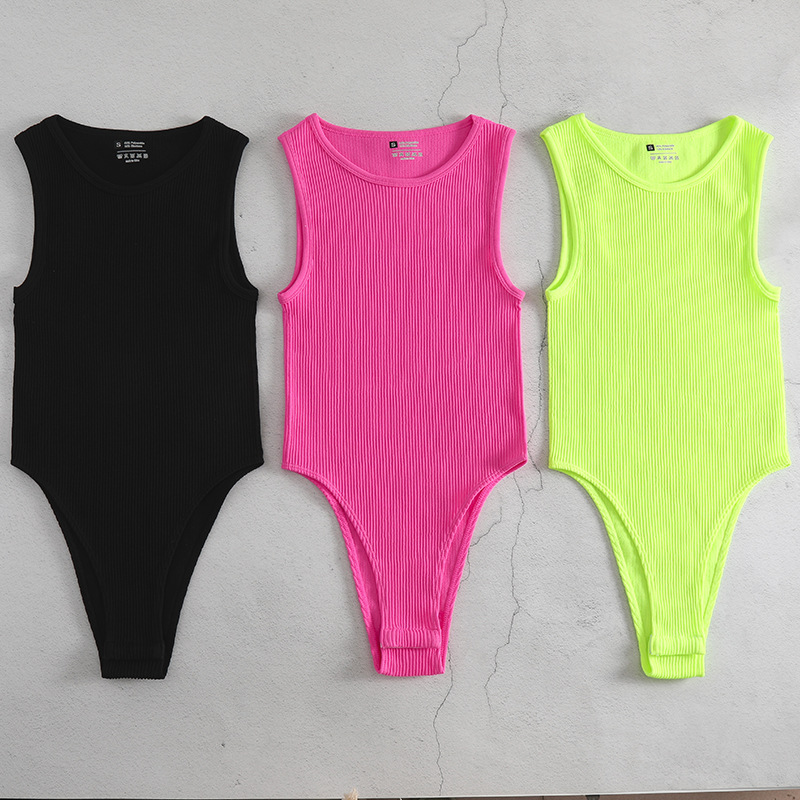 Einteiliger ärmelloser, schmaler, langärmliger, enger, sexy Overall mit Tanga_voghion.com