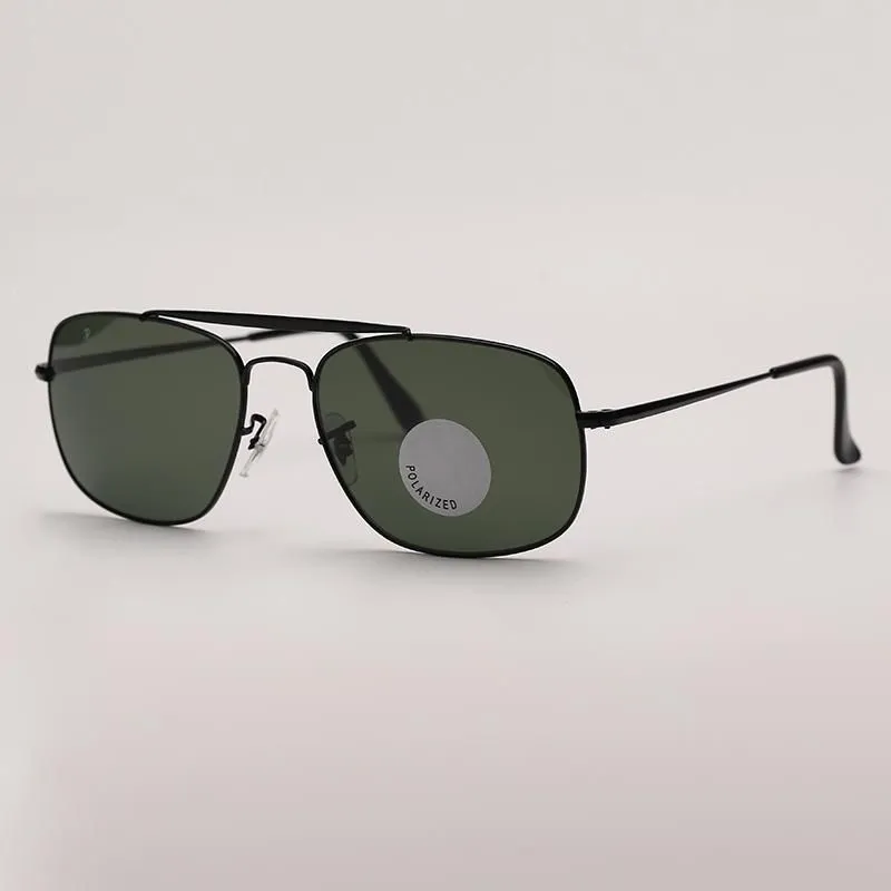 Quadratescht Metallrahmen Damen Hären Sonnebrëller Design Duebel Bréck Sonnebrëller Klassesch Outdoor Fuerbrëller Héich_voghion.com