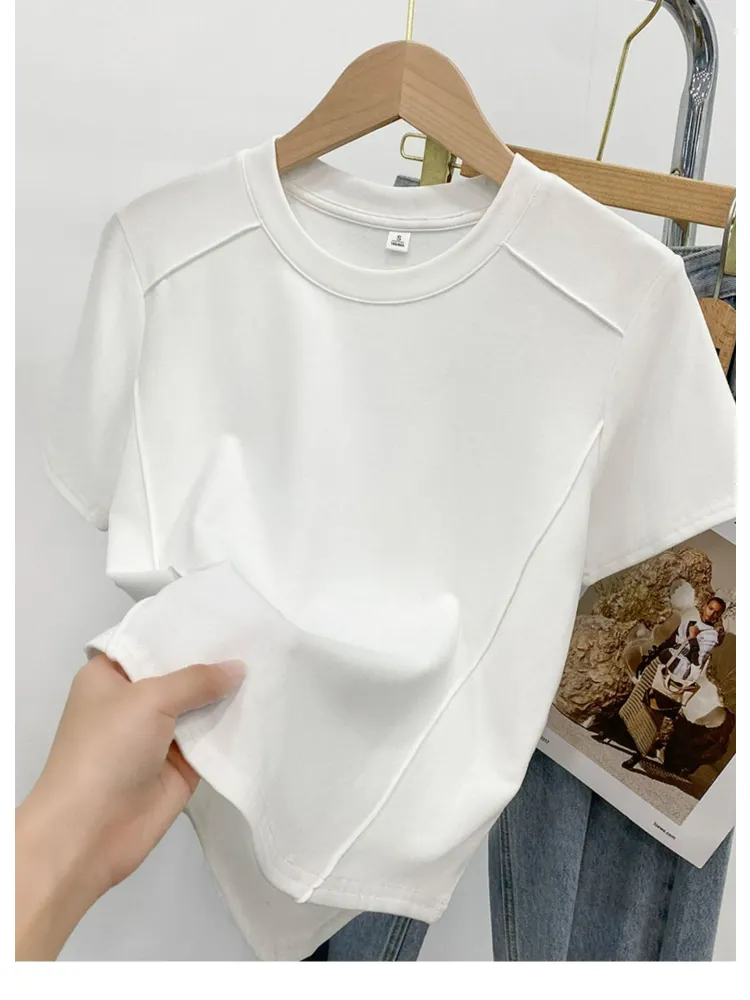 T-shirt uomo a girocollo taglio aderente maniche corte_voghion.com
