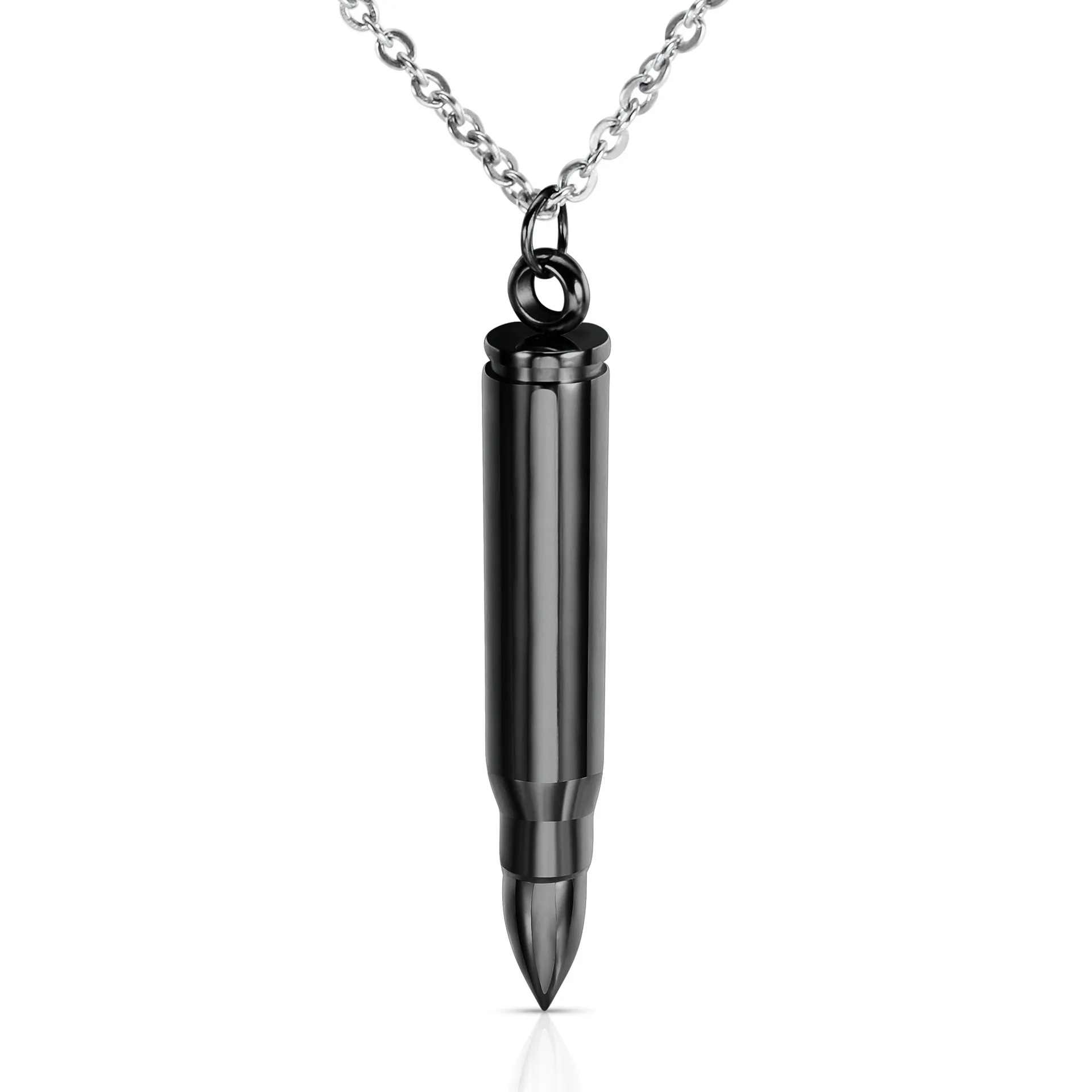 Gold Plated Mens Titanium Steel Bullet Open Pendant Perfume Essential Oil Diffuser Necklace Name Custom Engraving Gifts_voghion.com