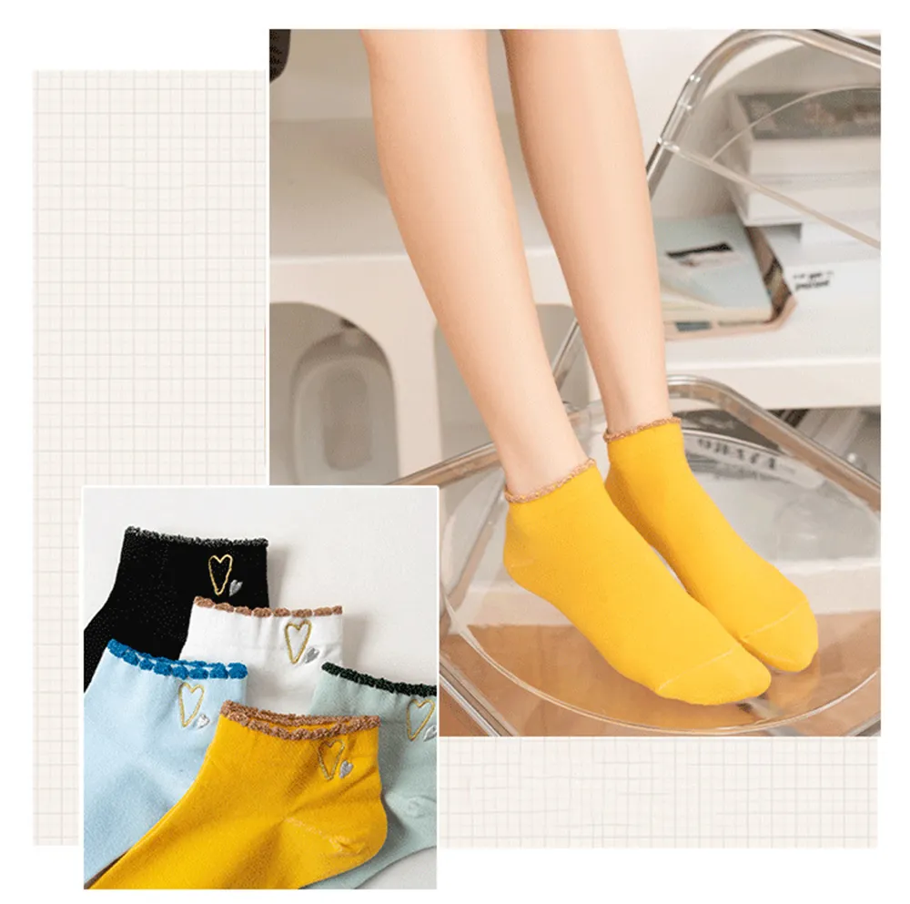 OC-SB9447 Frühling und Herbst Mädchen Flacher Mund Low Cut Student Motion Unsichtbare Bootssocken Liebe Polyester Großhandel_voghion.com
